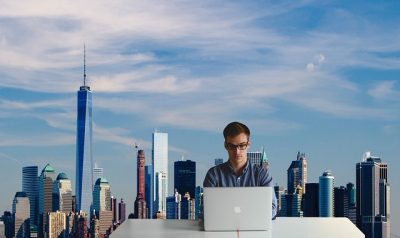 Job seeker on his laptop