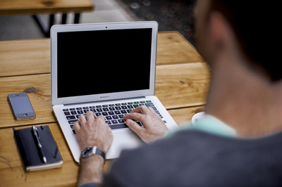 A man working on his laptop