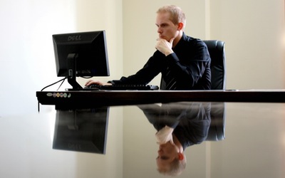 Person at his desk