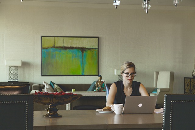 Woman working at a desk