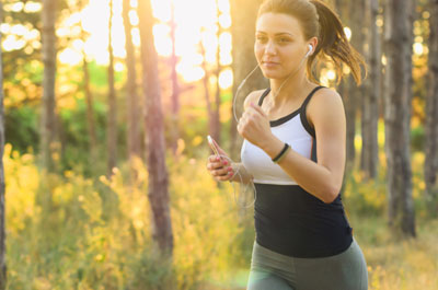 A woman running