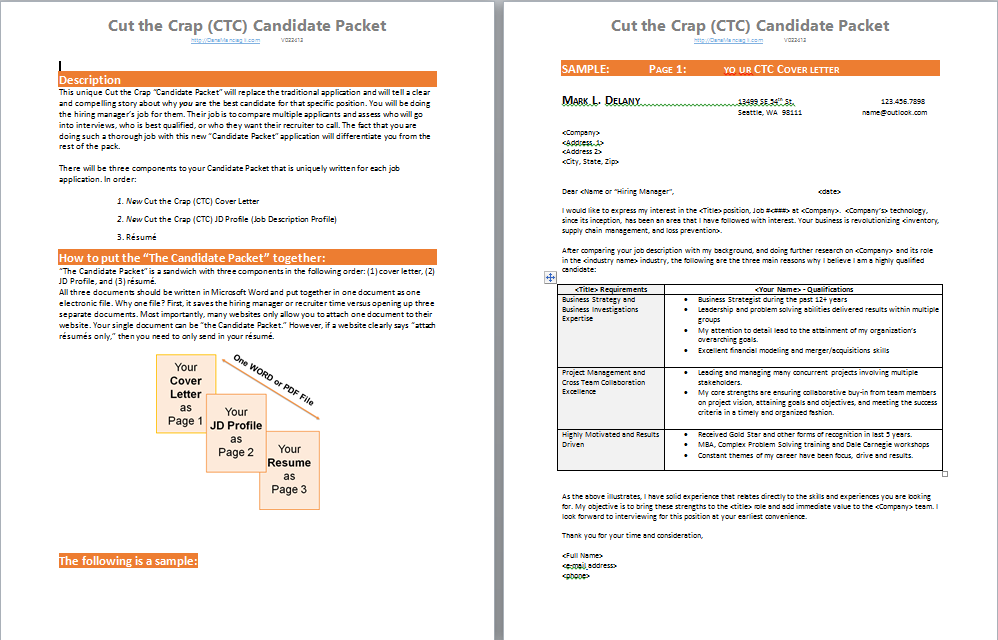 Cut the Crap (CTC) Candidate Packet