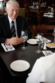 Business people networking at lunch